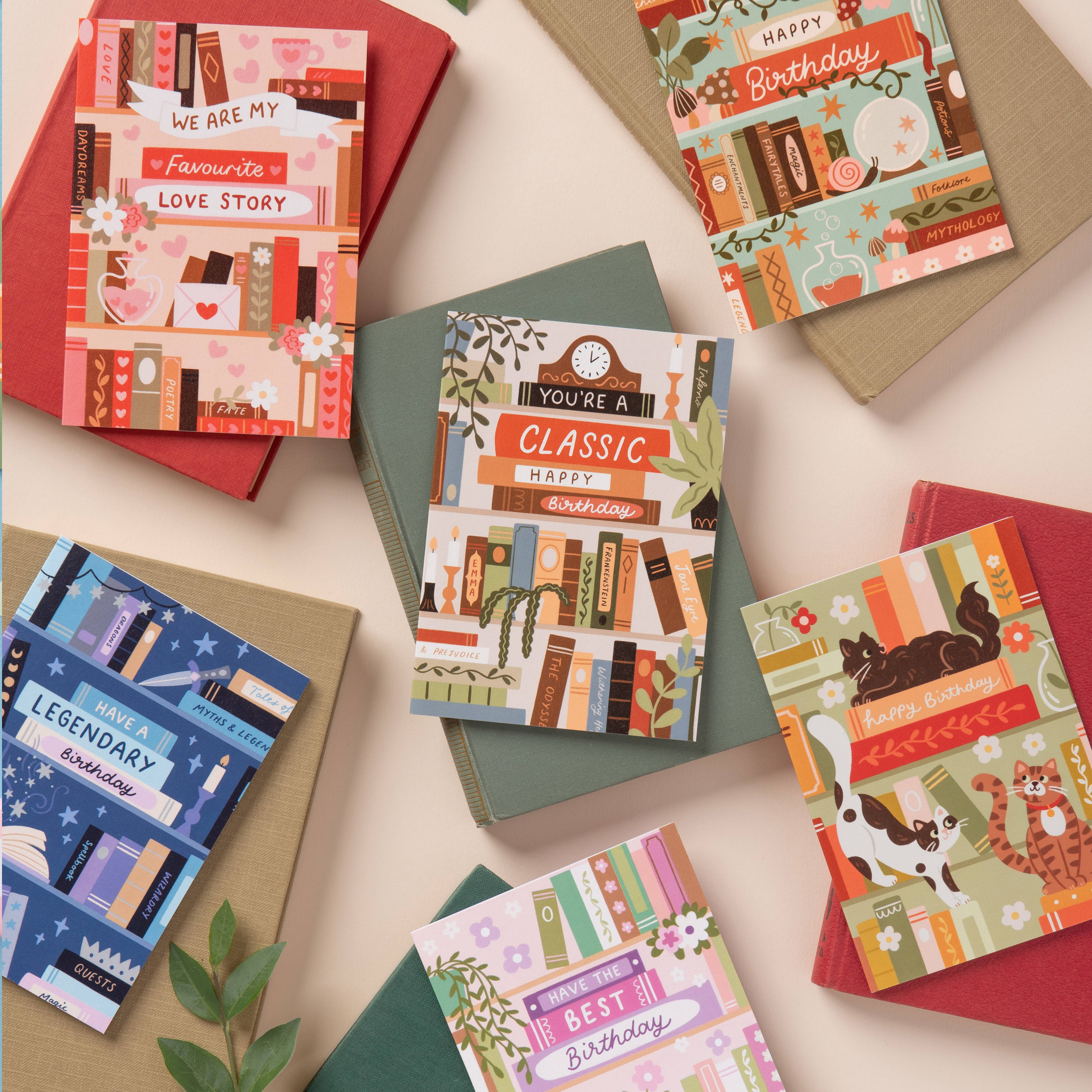 Hopscotch Paper Co. - Wholesale Birthday Card - Fantasy Book Birthday Card, Book-themed Greetings Card2