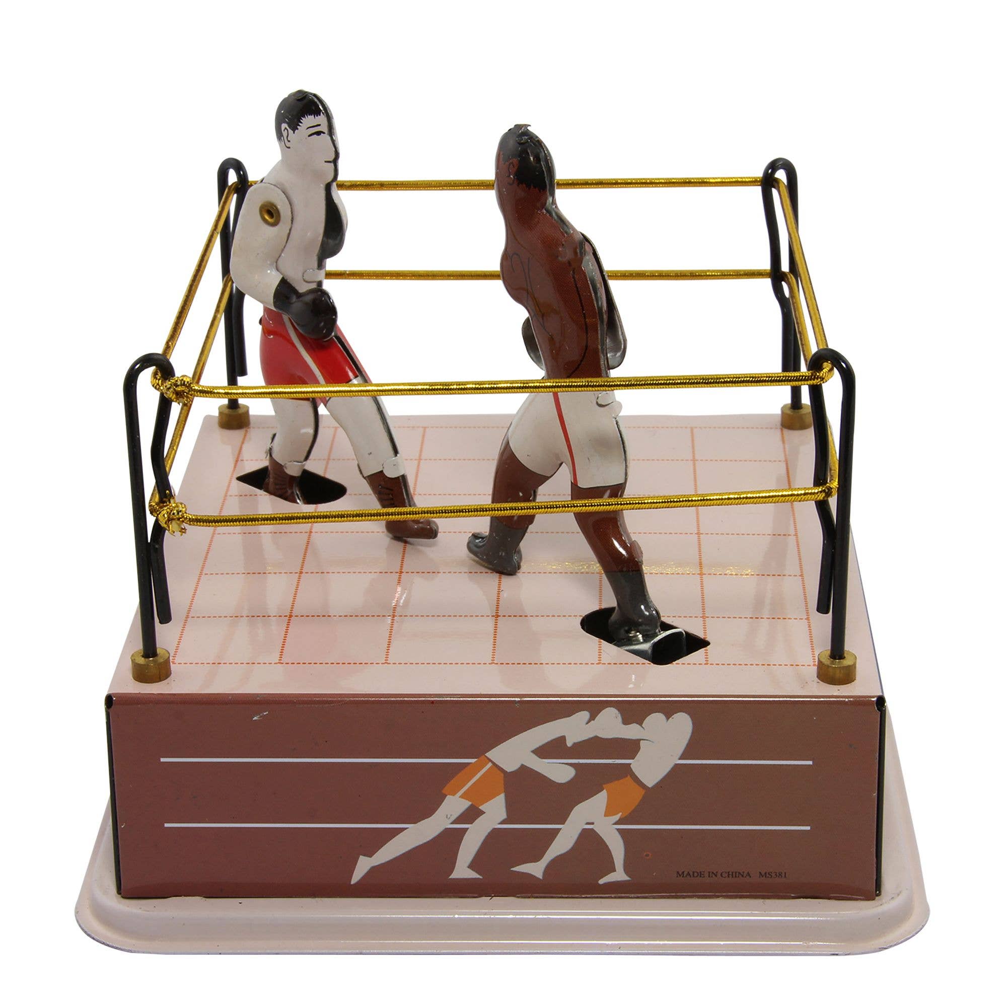 Tribal Trade GmbH – Brinquedo clássico - Crianças por atacado – Brinquedo de lata com boxeadores em ringue de boxe de lata1