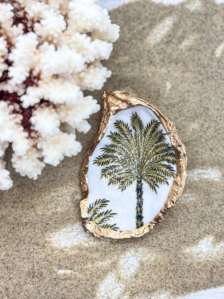 Bronze Palm Oyster Trinket Dish for wholesale by Alison Brooke Designs