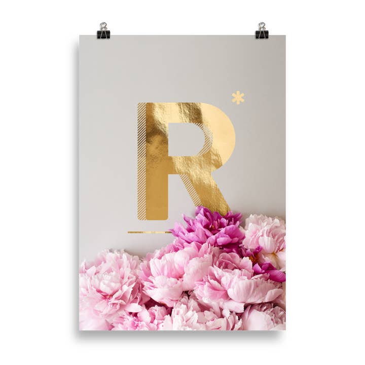 Peonies ABC | letter R light for wholesale by HEARTMADE Prints