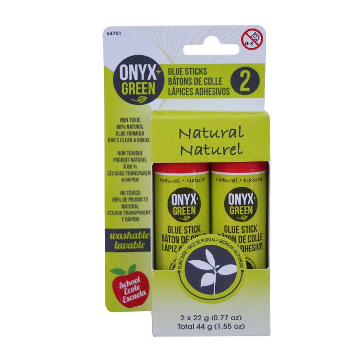 Onyx and Green - Wholesale Glue - 2Pk Glue Sticks, .77Oz/22Gr Ea, Plant Based