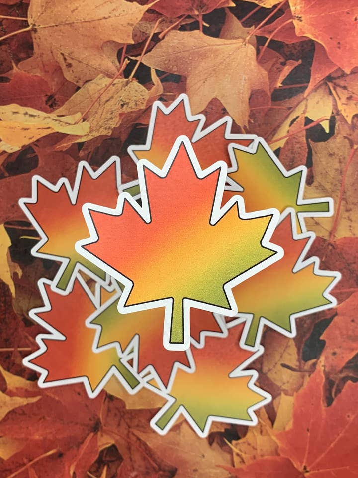 Fall Leaf Polyester klistermærke for engroshandel hos The Sticky Supplies