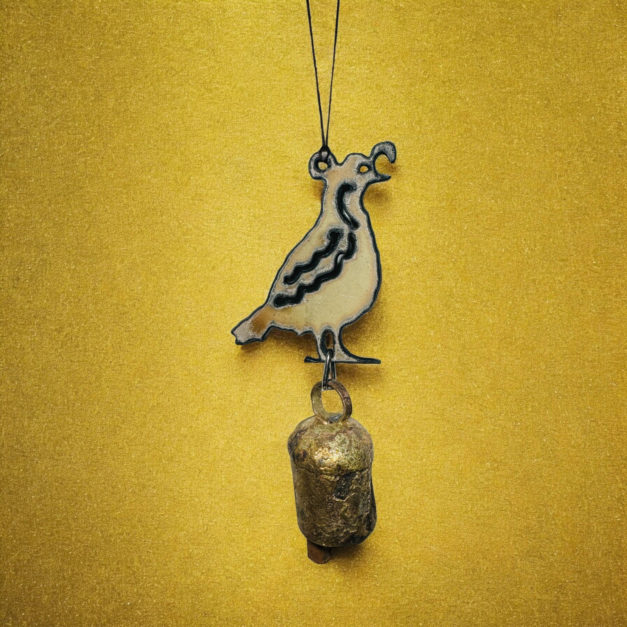 Whimsies - Wholesale Wind Chime - Metal Quail Wind Chime ornament sustainable Southwest West19