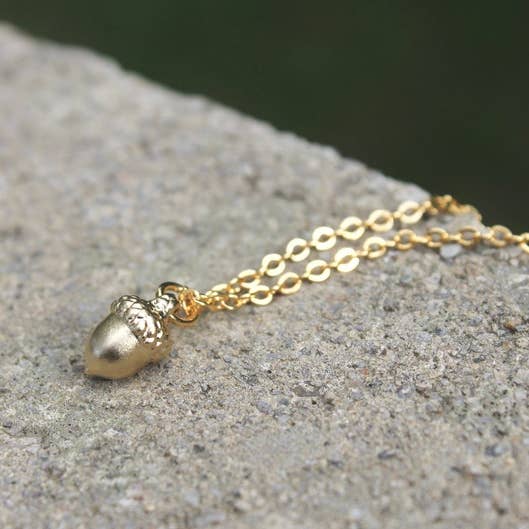 Tiny Acorn Necklace for wholesale by Vintage Acorn