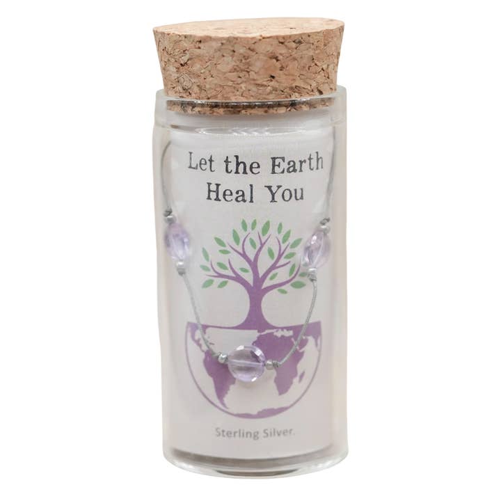 Amethyst floating necklace for wholesale by Silver Sparrow Jewelry