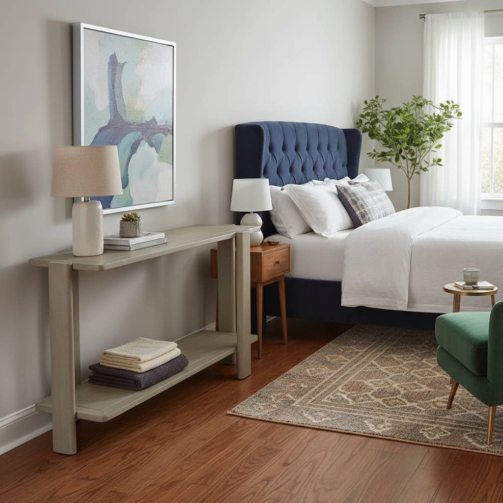 Mango Furniture Inc. - Wholesale Console Table - Ariah solid wood Console Table with shelf11