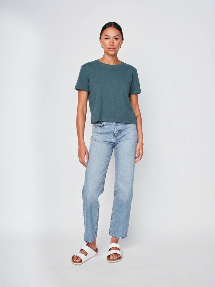 Cloud Jersey Short Sleeve Crew in Winter Green for wholesale by Stateside