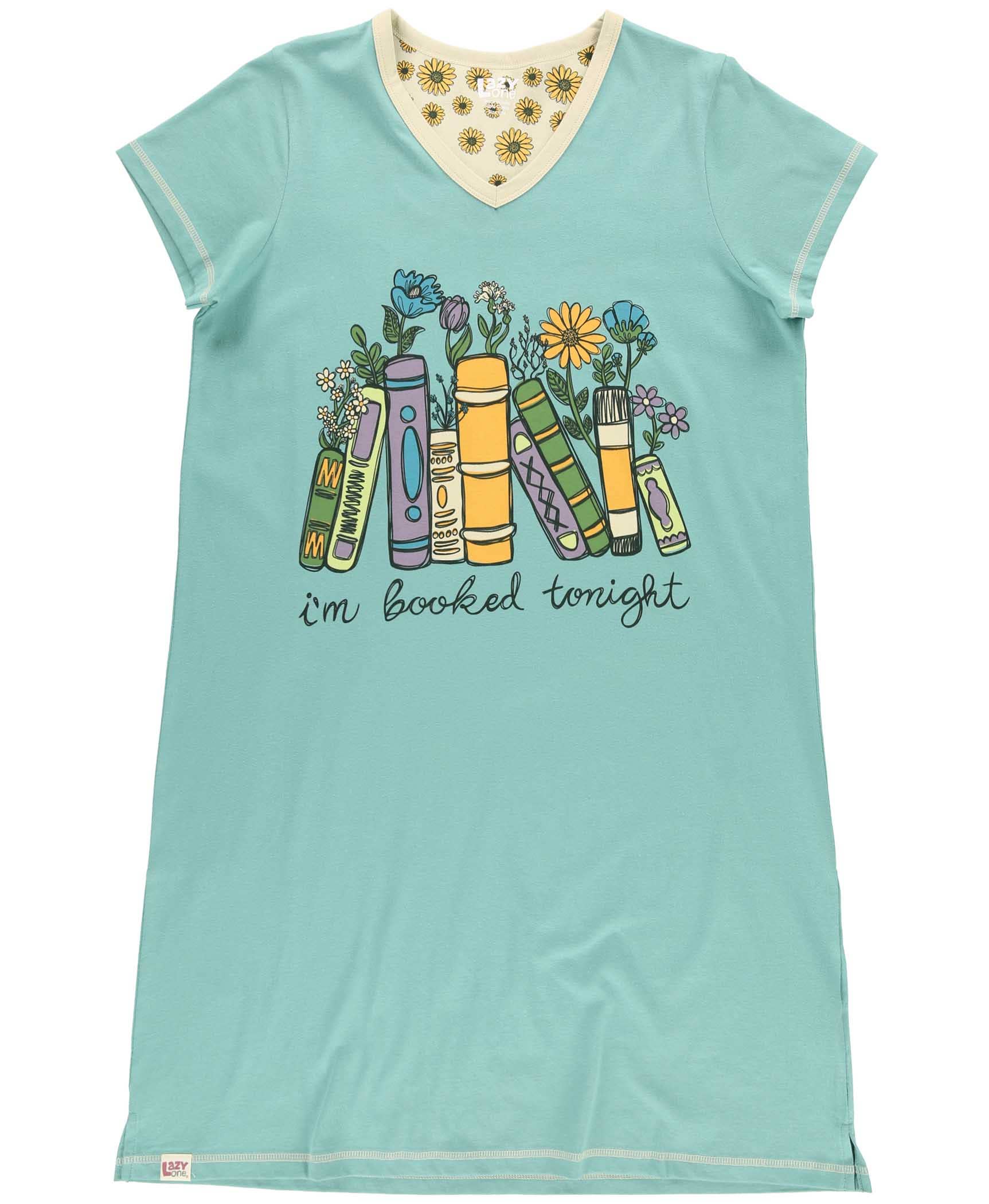 Lazy One - Wholesale Nightshirt - Women's - Booked V-Neck Nightshirt0