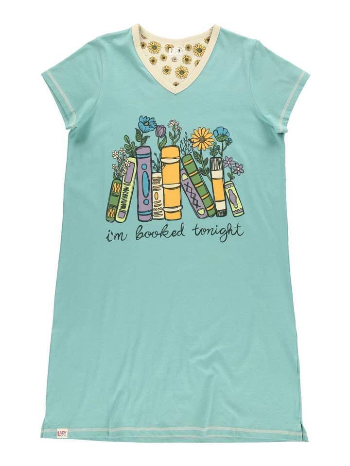 Lazy One - Wholesale Nightshirt - Women's - Booked V-Neck Nightshirt