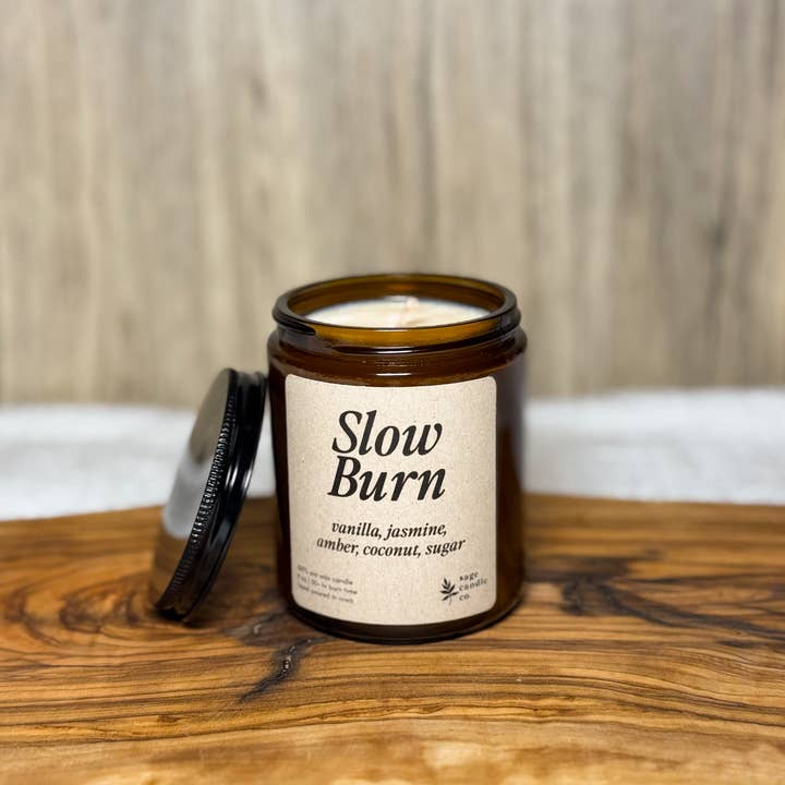 Sage Candle Co. - Wholesale Jar/Filled Candle - Slow Burn - 100% Soy Wax Candle1