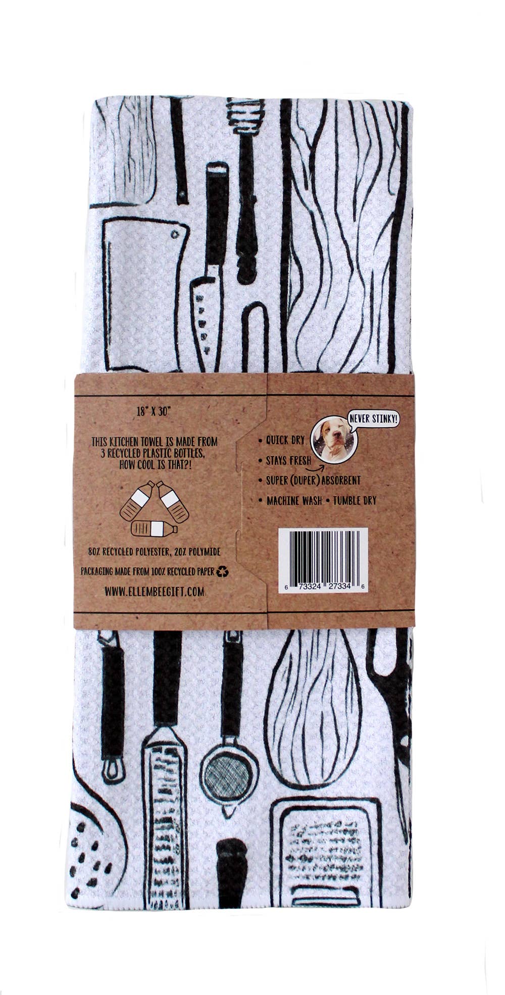 ellembee gift - Wholesale Tea Towel - Black and White Kitchen Utensils | two sided kitchen towels4