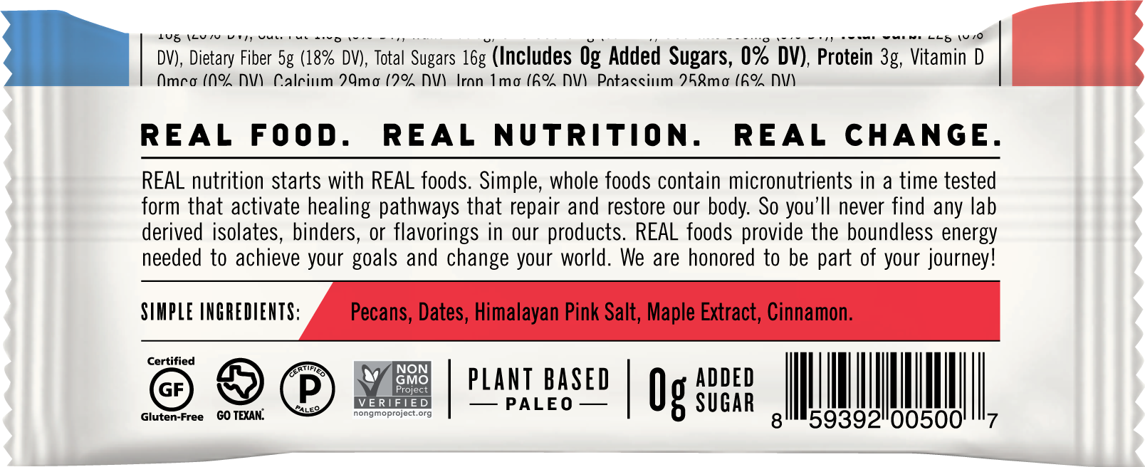 Thunderbird Real Food Bars - Wholesale Snackreep - Texas Maple Pecan - Doos met 12 repen2