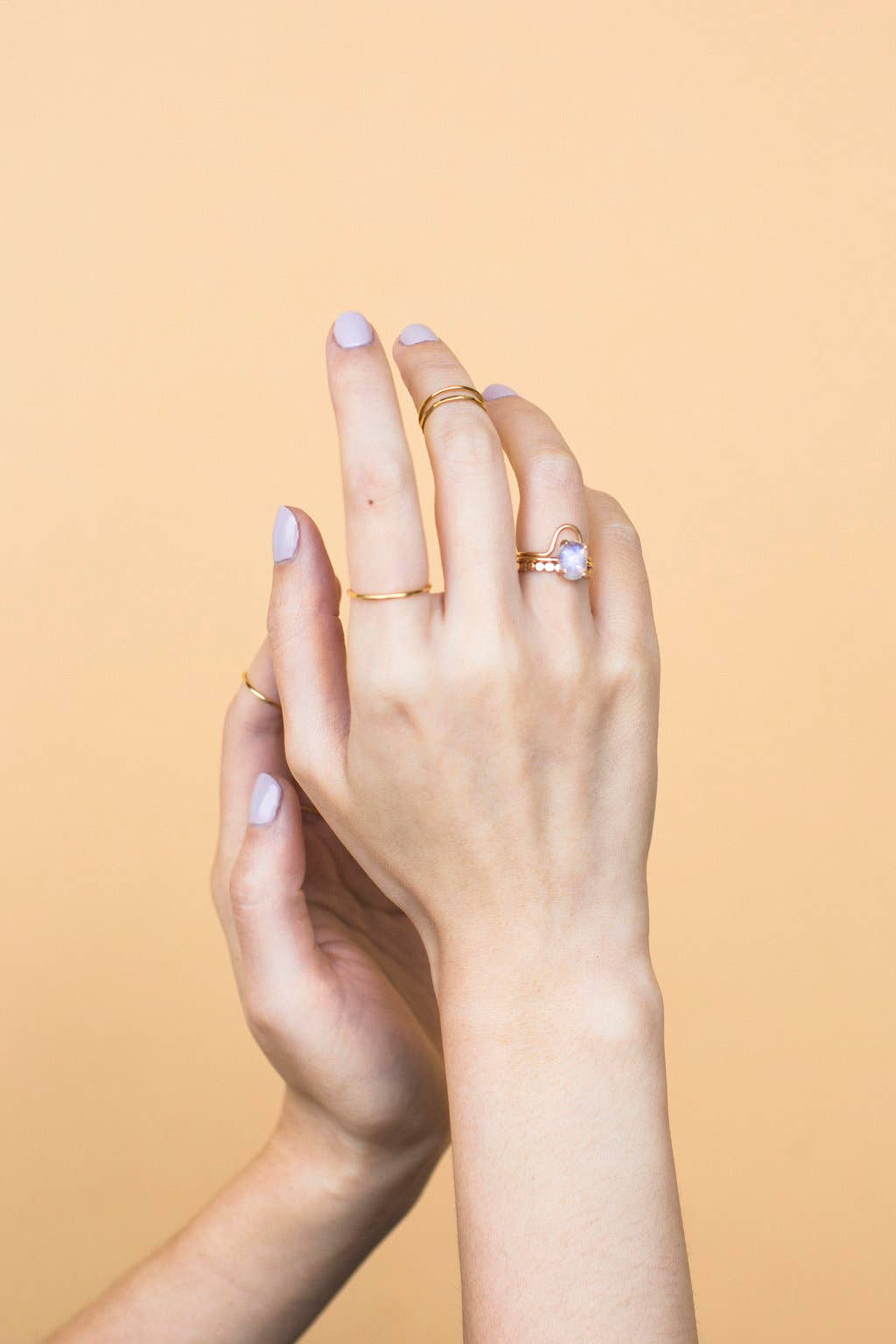 The Land of Salt - Wholesale Band/Stacked Ring - Curved Stacking Ring in Gold Filled3