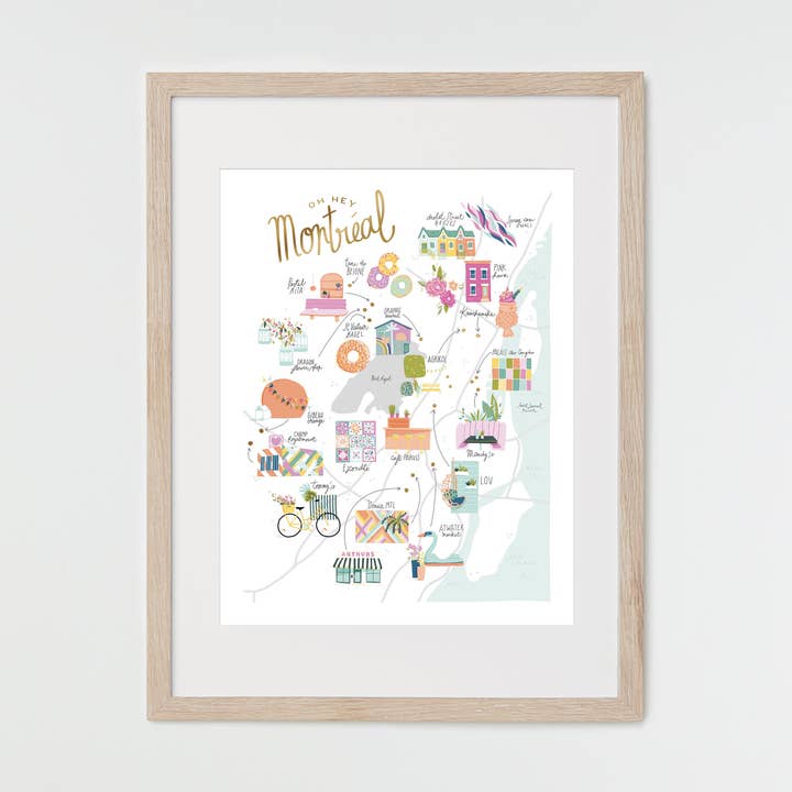 Montreal Hidden Gems Kaart en kunst Afdrukken voor wholesale door HEYMACA