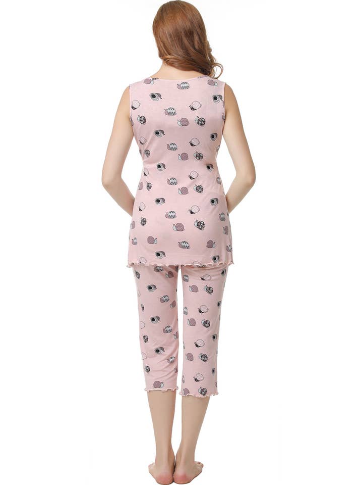 Blush Kimi + Kai Maternity „Loren“ Krankenpflege PJ Set Blush für den Großhandel auf Faire4