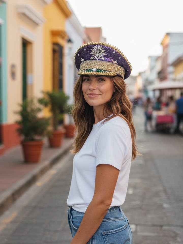 Chapeau de marin pour le festival de Mardi Gras pour la vente par Artini Accessories