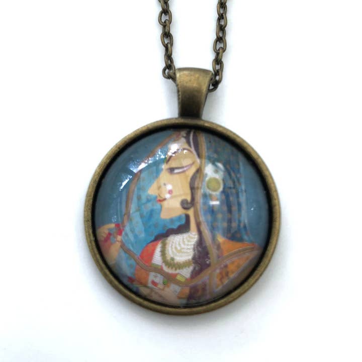 2007 Japan Stämpel - Frimärke Smycken - Vintage Frimärke Halsband - Antik Brons för wholesale av Postage Stamp Jewelry