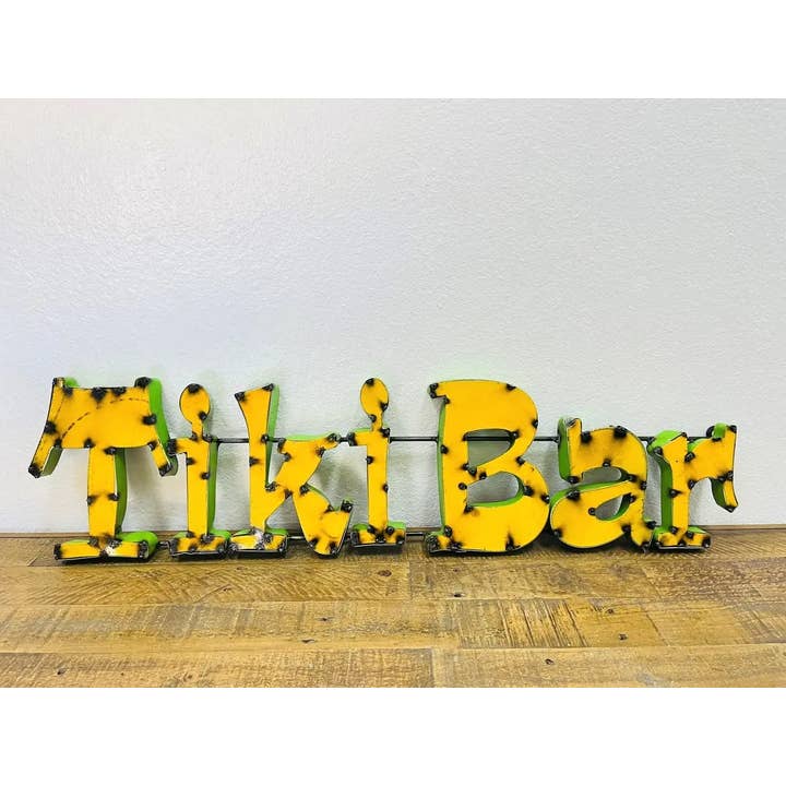 Rustic Farm - Wholesale Sign - Tiki Bar, Assorted Colors, Recycled Metal Sign