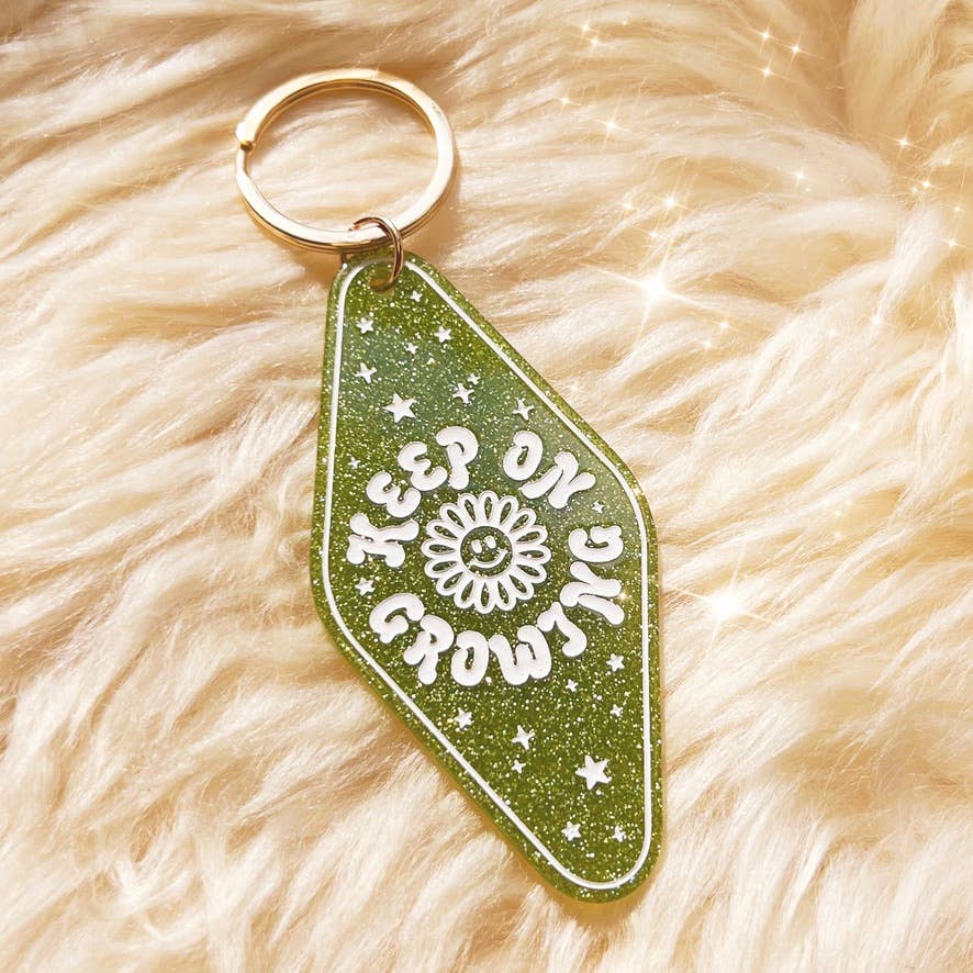 Wildflower + Co. - Wholesale Keychain - Women's - Positive Affirmation Glitter Motel Keychain Stocking Stuffer9