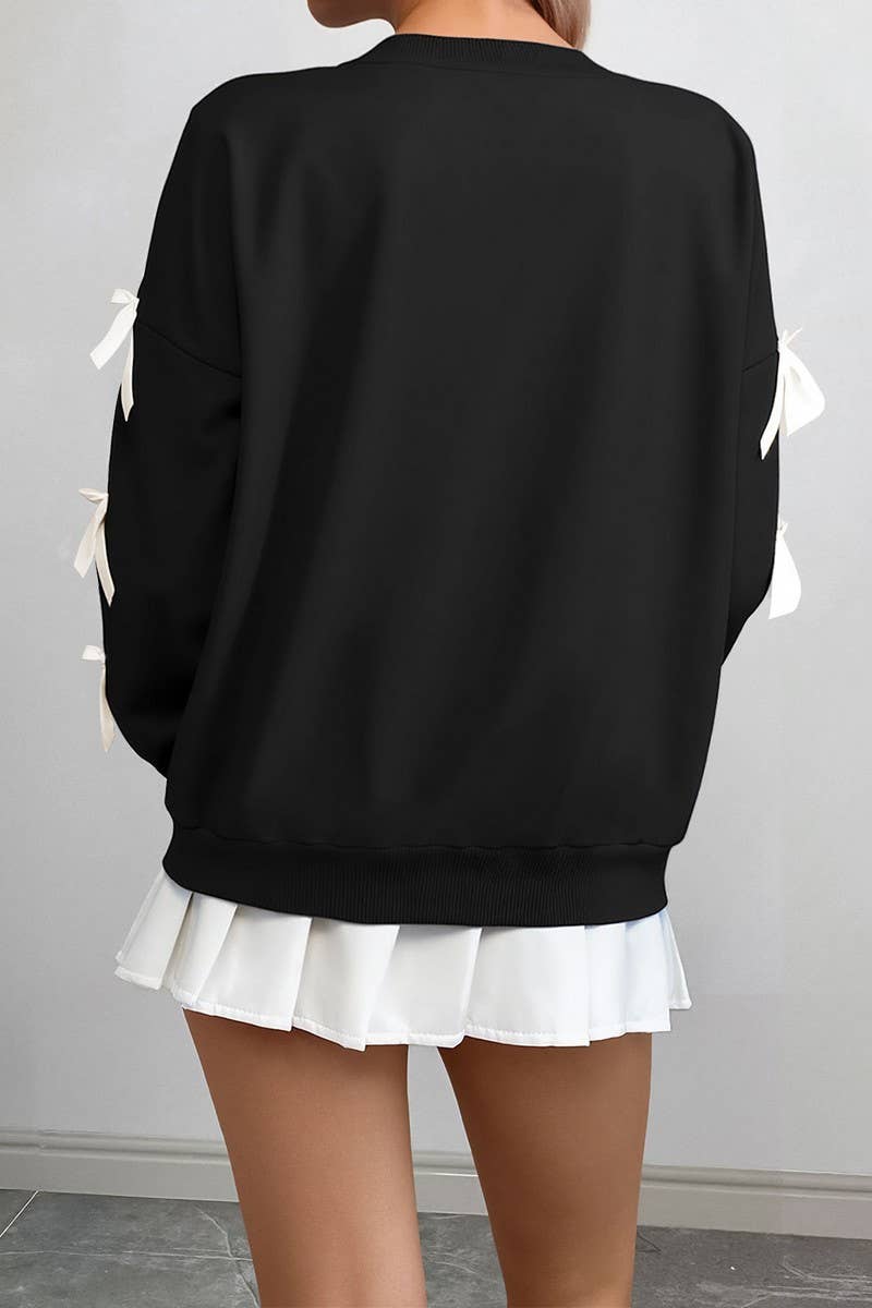 NINEXIS - Vente Chemisier – femme - CWTBLL4035_PULL DE NOËL À COL ROND AVEC NŒUD ROUGE9