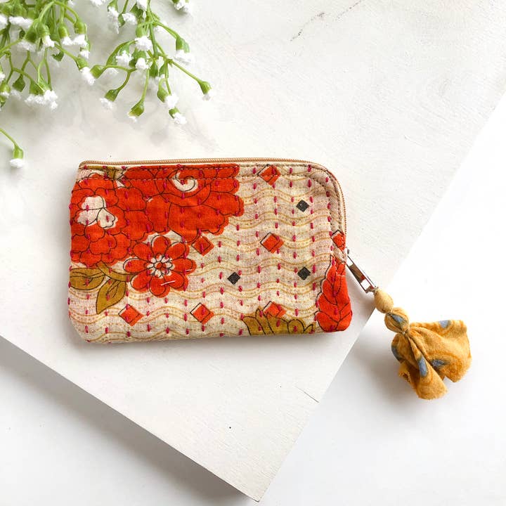 WorldFinds - Wholesale Card Holder - Women's - Kantha Tasseled Card Pouch4