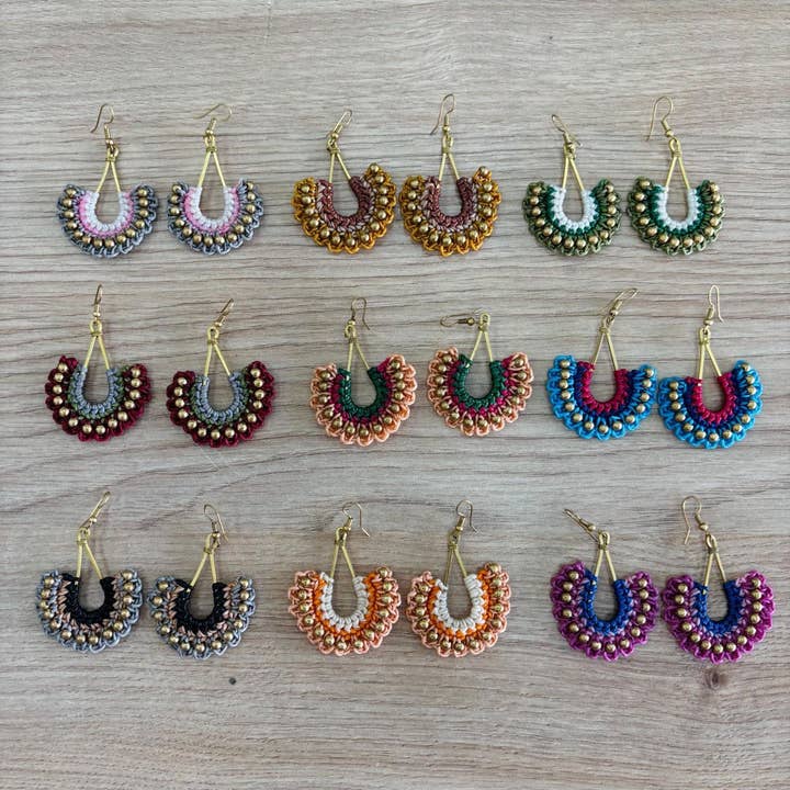 Hecho a mano - Wholesale Dangle Earrings - Round macrame earrings2