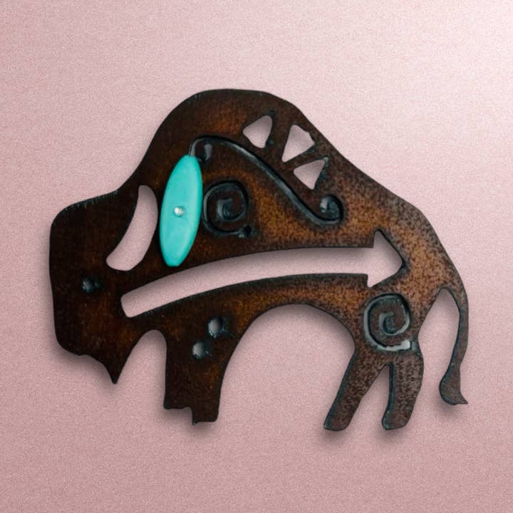 Aimants turquoises pour réfrigérateur Buffalo Magnet Western Texas pour la vente par Whimsies
