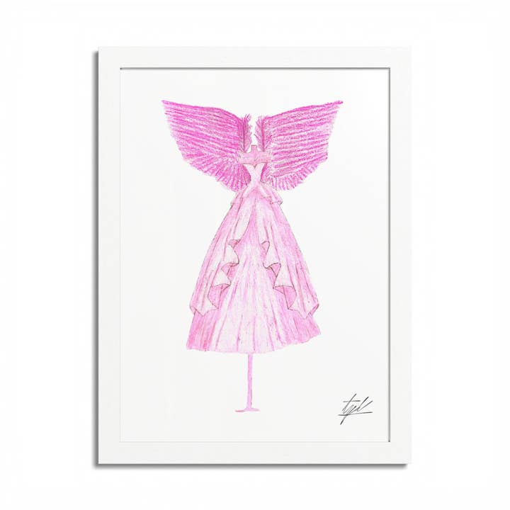 Rosy Seraphine - Original Handmade Fashion Illustration for wholesale by Interio Home
