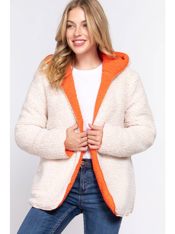 Active Basic | Active USA - Wholesale Fur/Faux Fur Coat - Women's - Long Sleeve Hoodie Faux-fur Reversible Jacket15