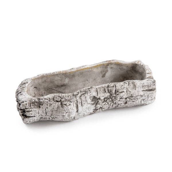 Sugarboo & Co - Wholesale Planter Box - Whitewash Cement Wood Log Planter 9"x4"x3"