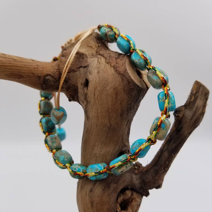 Handwoven Retro Boho Natural Stone Bracelet for wholesale by CHAKRA JEWELRY
