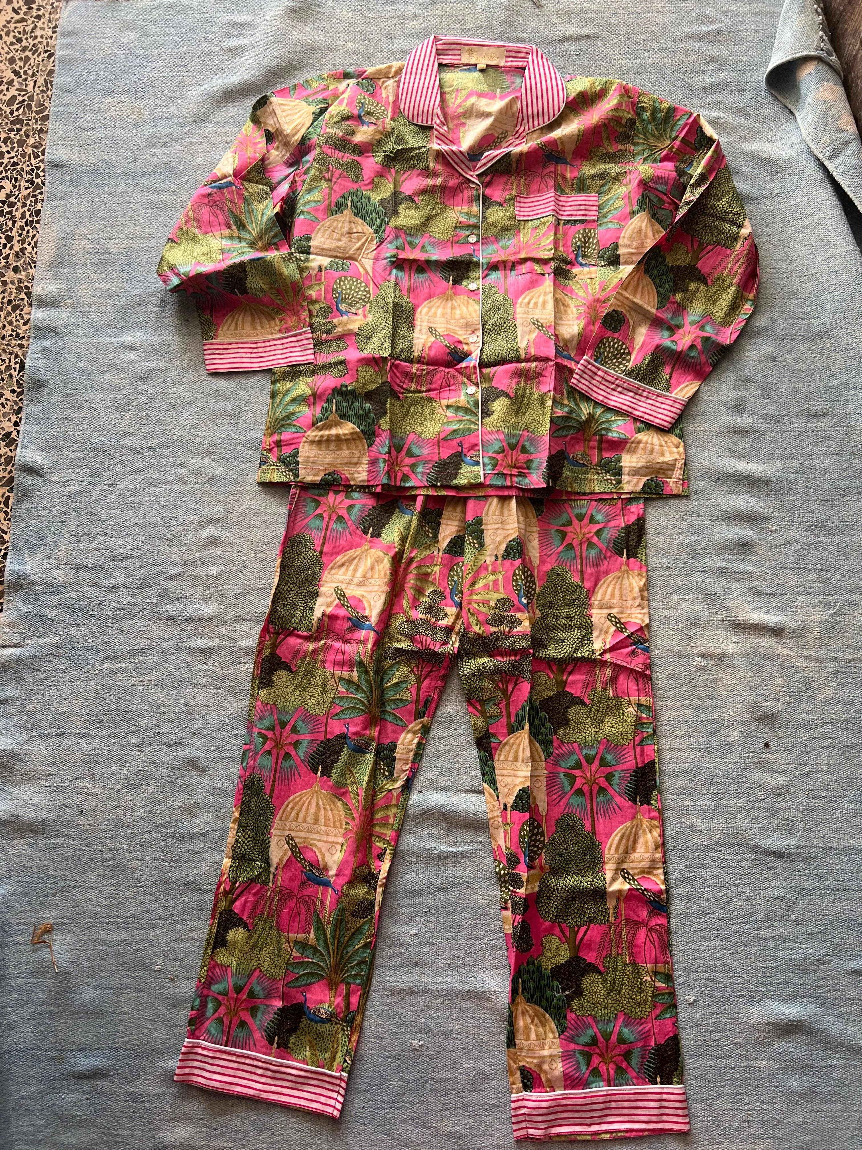 Aurobelle Ibiza - Vendita all'ingrosso Completo pigiama - Donna - Pigiama comodo abbigliamento da casa, Palazzo rosa6