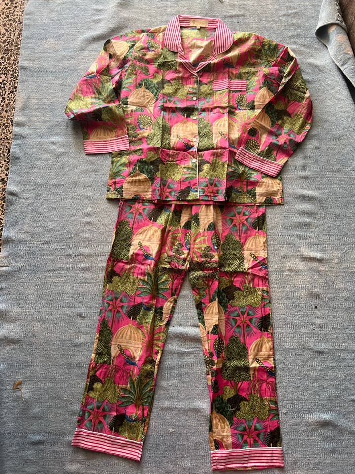 Aurobelle Ibiza - Vendita all'ingrosso Completo pigiama - Donna - Pigiama comodo abbigliamento da casa, Palazzo rosa6