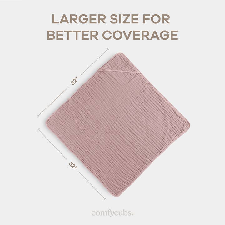 Comfy Cubs - Wholesale Hooded towel – Child & baby - Hooded Baby Towel, 6 Layer 100% Muslin Cotton by Comfy Cubs8