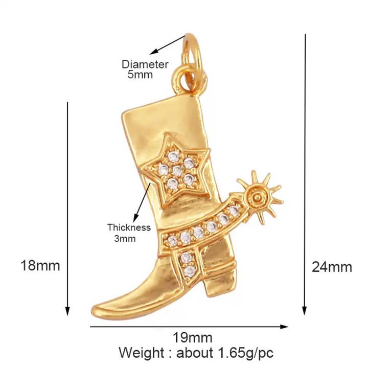 Savvy Bling - Wholesale Individual Charm/Pendant - Boot Charm For Charm Necklace & Bracelet1