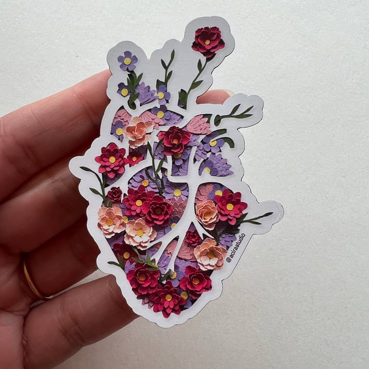 Blooming Heart Magnet for wholesale by ACira Studio LLC