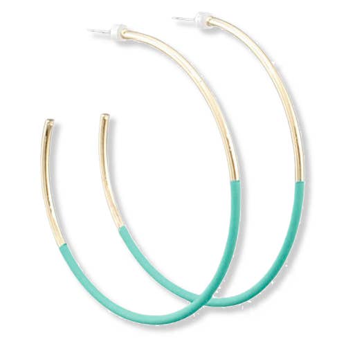 Mint/ Gold Skinny Hoop Earrings | Skinny Hoop for wholesale by Pierce + Hide