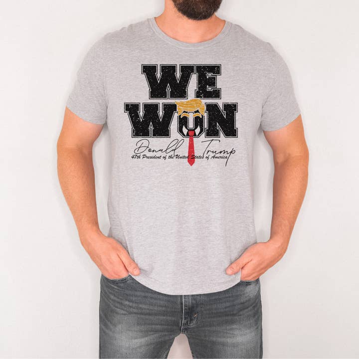 Trump We Won 2024 Graphic Tshirt for wholesale by God And Glory Gifts