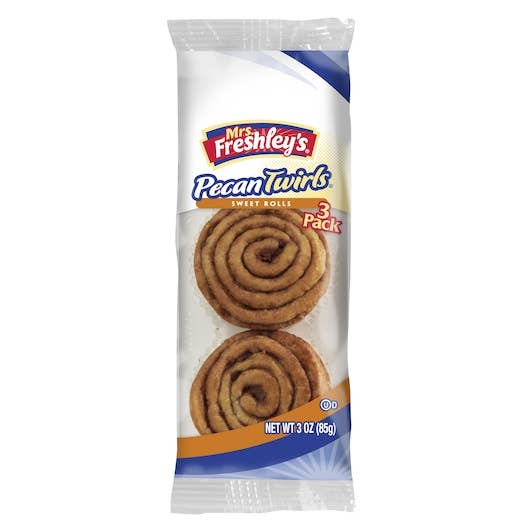 Long Island Candy Factory - Wholesale Cookie - Mrs. Freshley's Pecan Twirls Sweet Rolls, 3 oz 12 ct
