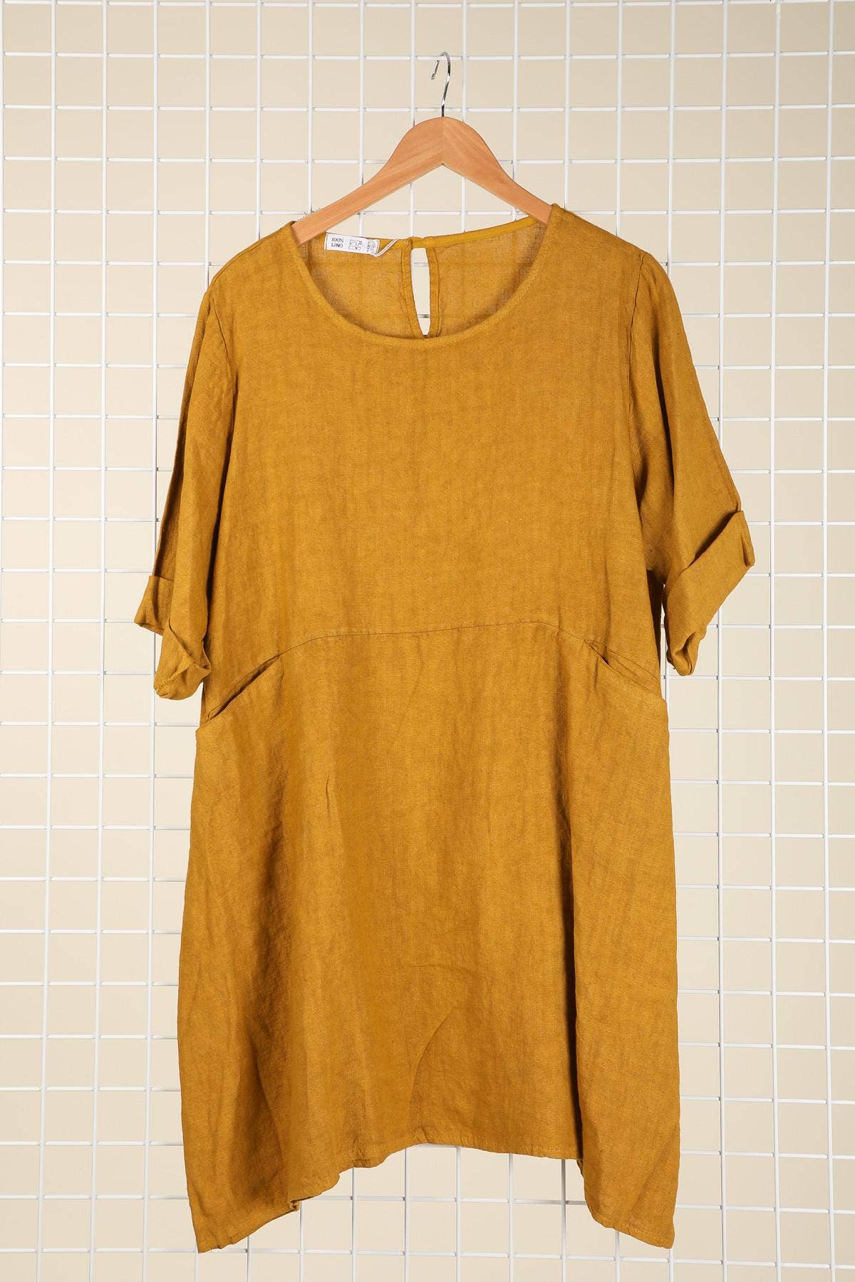 la maison des fibres naturelles – Engroshandel Kjole - Dame – Kort hørkjole med rund hals i 100 % hør 671917