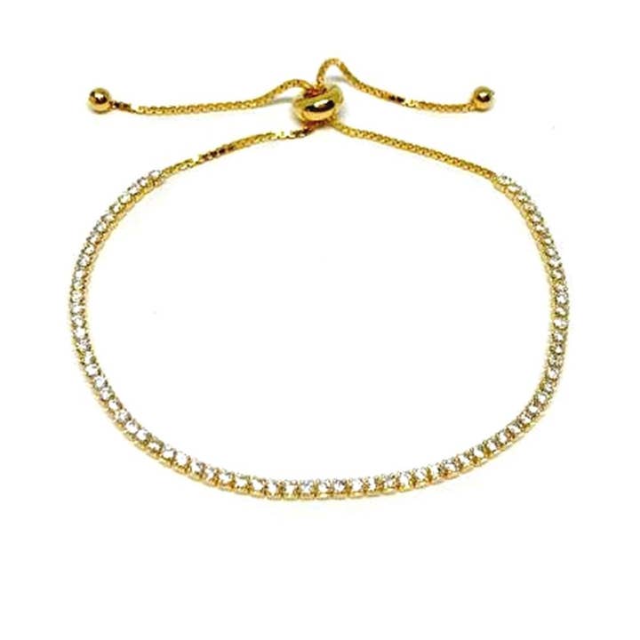 Crystal Pull armband met CZ's: Gold Vermeil voor wholesale door Athena Designs