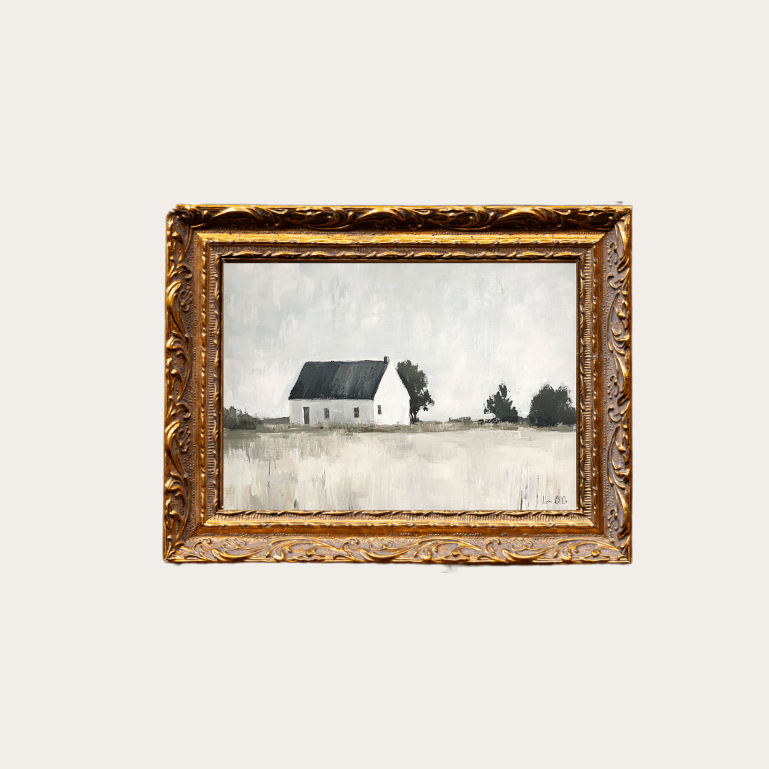 Luxe B Co - Vendita all'ingrosso Stampa artistica - Petite Maison Blanche | Arte incorniciata in oro con modanature ispirate all'ottone francese0