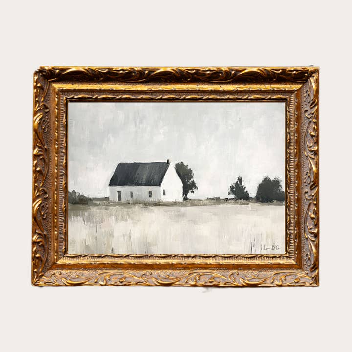 Luxe B Co - Vendita all'ingrosso Stampa artistica - Petite Maison Blanche | Arte incorniciata in oro con modanature ispirate all'ottone francese0