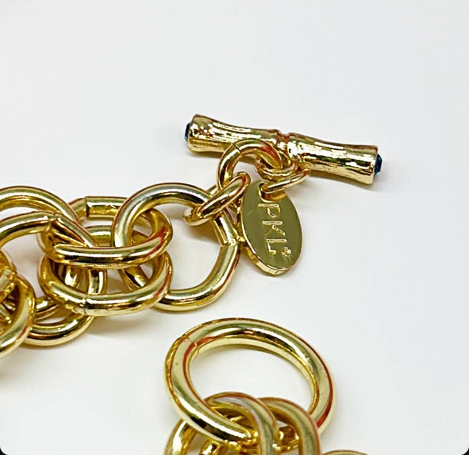 Parker Kennedy - Jewelry Collection - Vendita all'ingrosso Collane a catena e maglie - "La Michelle" - Collana a maglie di bambù - Rosa5