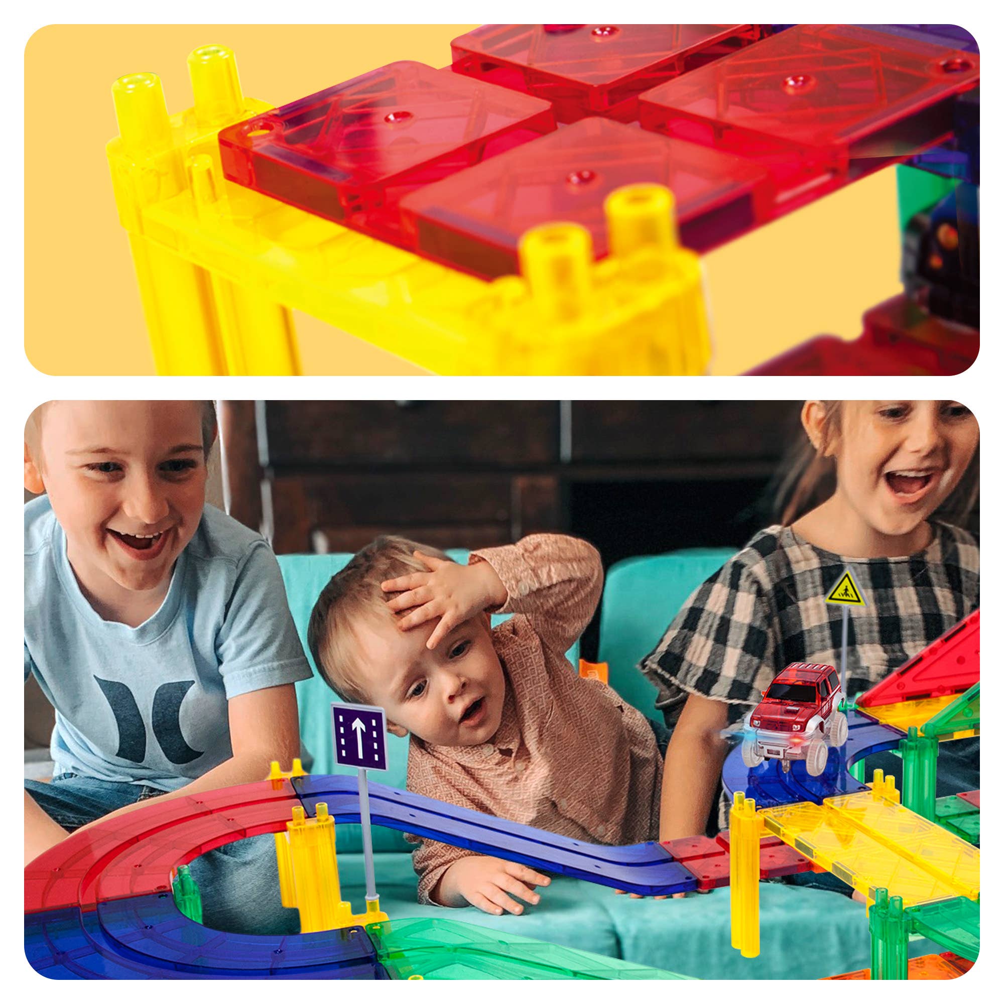 PicassoTiles - Vente Lot de jouets – enfant - Ensemble de construction de circuit de course magnétique 100 pièces PicassoTiles6