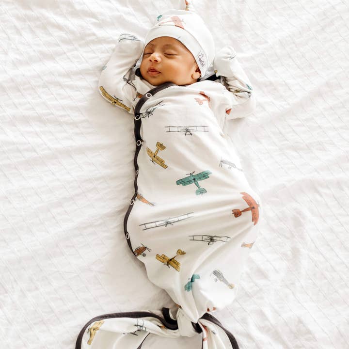 Newborn Knotted Gown - Ace for wholesale by Copper Pearl