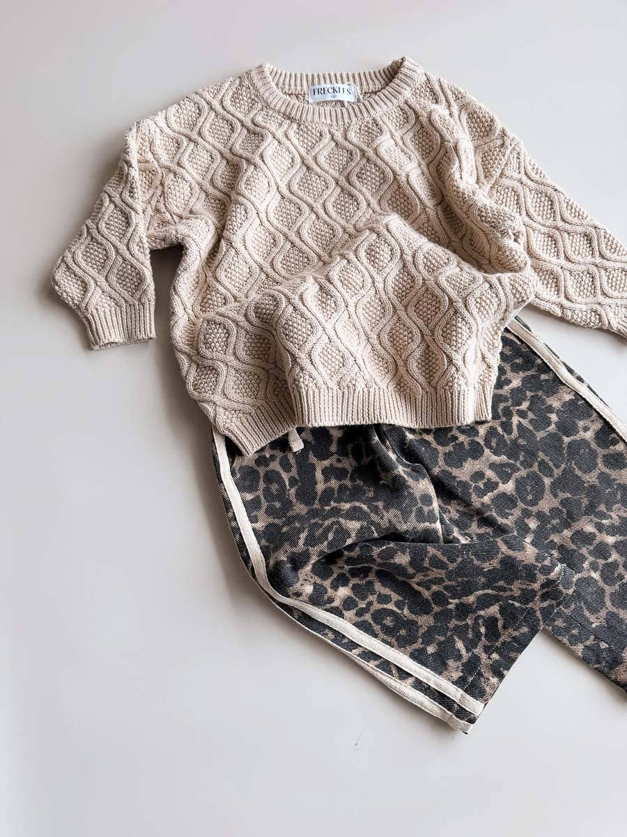 FRECKLES the label - Wholesale Pants - Kids - Little Cub Denim Track Pants | Leopard Racer4