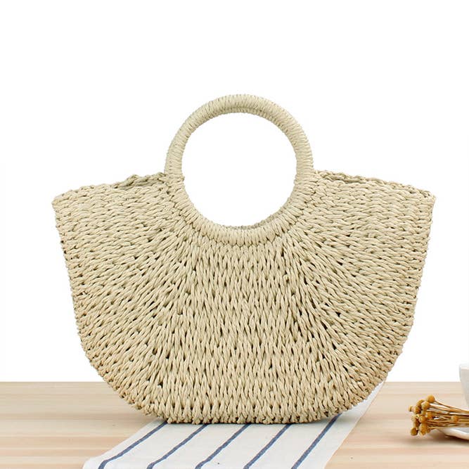 UNISHE - Wholesale Beach Bag - ACC1372 Hand Knitting Casual Summer Beach Straw Bag