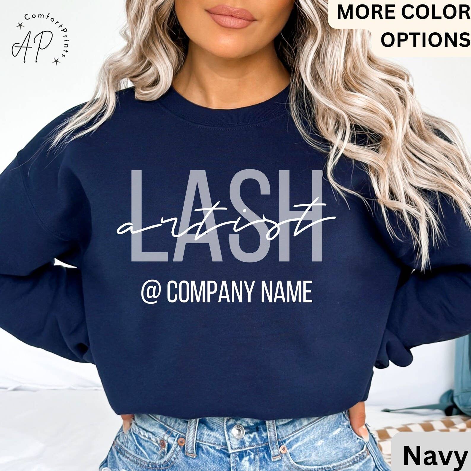 APComfortPrints - Wholesale Graphic Sweatshirt - Women's - Custom Lash Artist Sweatshirt, Personalized Lash Boss #1