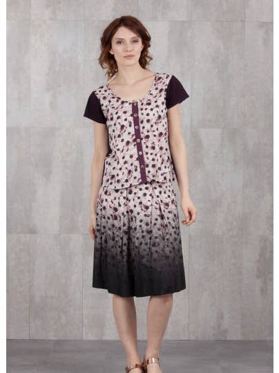 FALDA ESTAMPADA CIRUELA-610/30 para venta al por mayor de NID D'ABEILLE